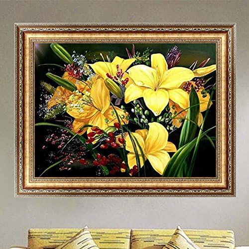 Delight eShop DIY 5D Diamond Painting Yellow Flowers Embroidery Cross Stitch Home Decor Craft