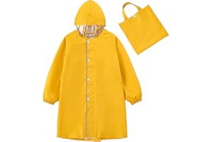 FEWLBY Toddler Raincoat Boys GirlsRain Poncho Lightweight Waterpoof Rain Jacket Children Rainwear L Size