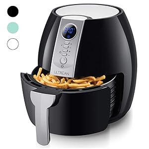 Ultrean Air Fryer, 4.2 Quart (4 Liter) Electric Hot Air Fryers Oven Oilless Cooker with LCD Digital Screen and Nonstick Frying Pot, ETL/UL Certified,1-Year Warranty,1500W (White) (Renewed)