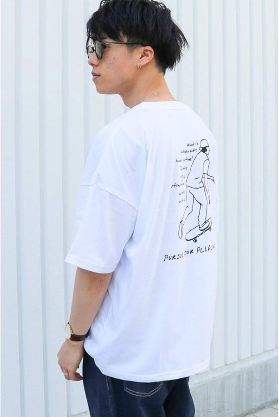 Amazon ヴァンスエクスチェンジ メンズ Vence Exchange イラストプリントtシャツ ホワイト M Tシャツ カットソー 通販