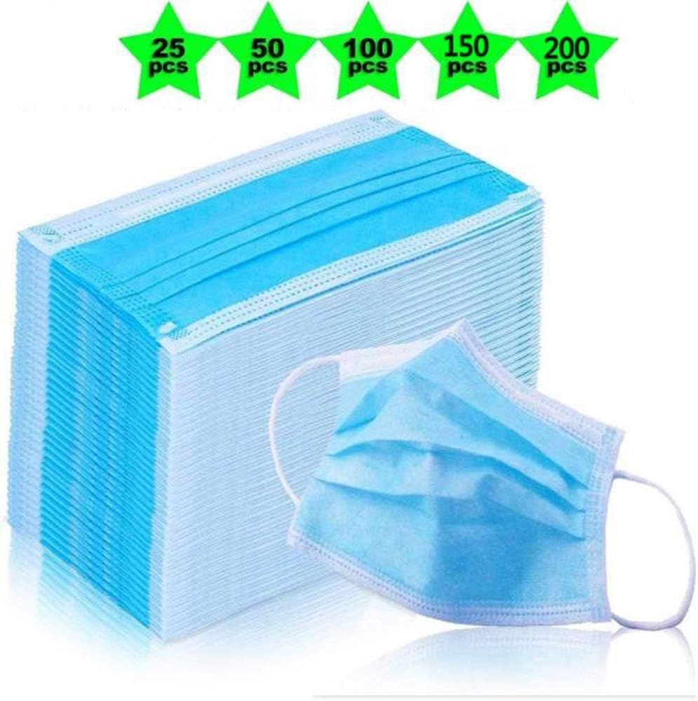 Techecho Dustproof Mouth Cover 3-Ply Blue Disposable Face Masks Ply Breathable and Comfortable Filter Safety Mask for Air Pollution (Random Color) (Color : 50pcs, Size : Free Size)
