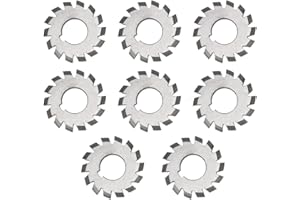 BE-TOOL 8Pcs M1 Involute Gear Cutters for Milling Machine High Speed Steel Disk-Shaped 20° Pressure Angle Disk Shaped Involute Gear Cutters
