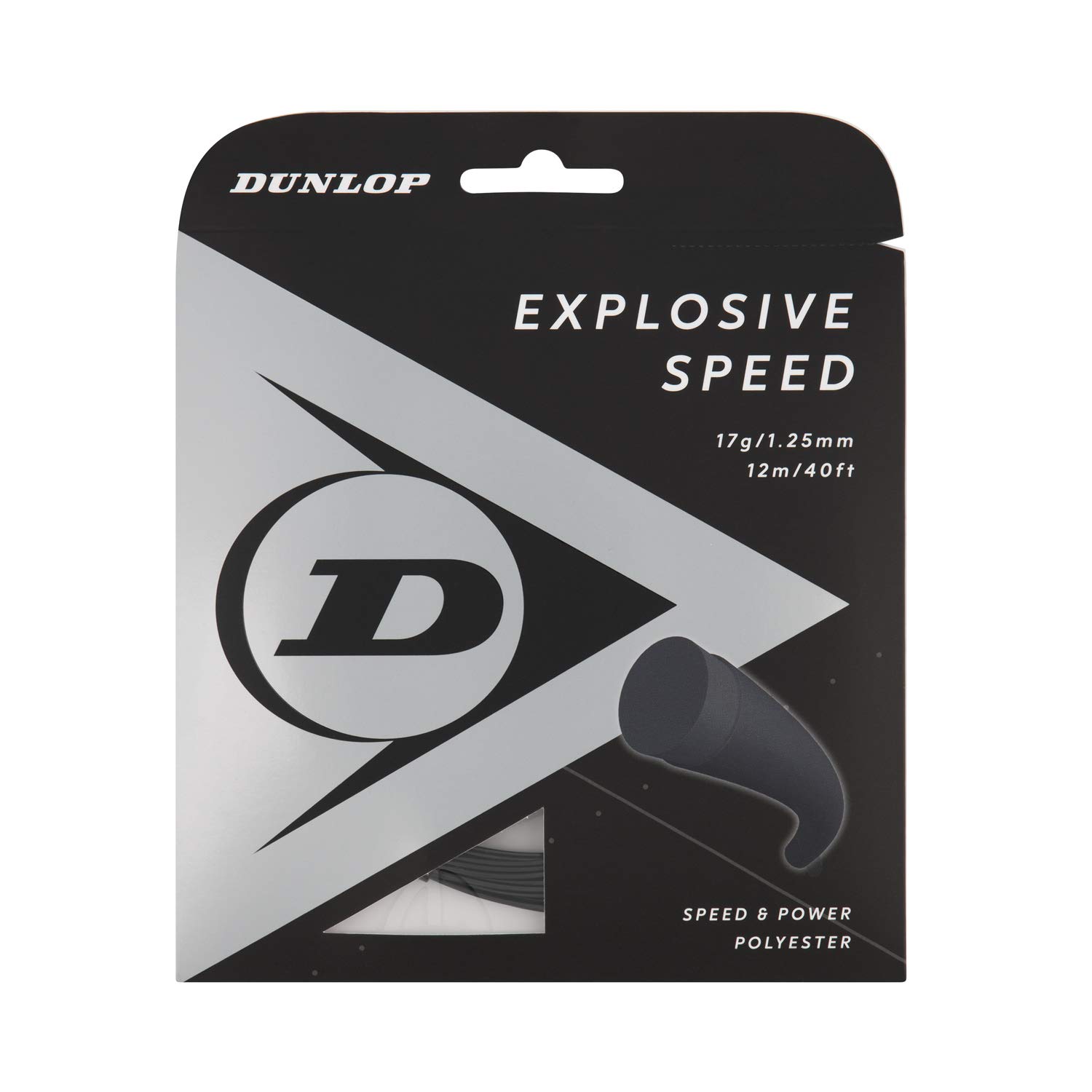 Dunlop Sports Unisex's Explosive Speed Tennis String, Black, 17g, 1 Set