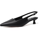 Mostrin Kitten Heels for Women Pointed Closed Toe Heels Low Pumps Shoes for Party Work Office