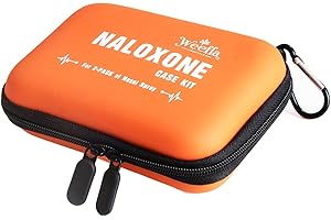 weefla Empty Naloxone Carry Case Kit, Fits 2 Pack Nasal Sprays, for Opioid Overdose Emergency, Hard Shell & Splash Resistant, High-Visibility Orange, First Responder & Daily Use (No Naloxone)