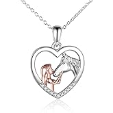 YFN Horse Pendant Necklace Sterling Silver Women with Horse Gift for Women