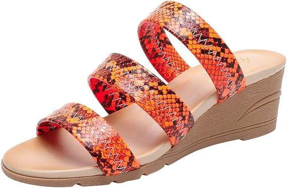 Amazon.com: Kenvina Women's Wide Width Slide Sandals - Slip On Wedges Open Toe Double Bands 