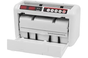 LIKARVA Cash Counter Machine Portable Rechargeable Bill Counter Machine Money Cash Counting Machine with U-V & MG Counterfeit Detection, Multi-Currency or Tickets, 800 Pcs/min