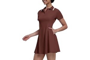 GGOV Womens Tennis Dresses Golf Dress Short Sleeve with Shorts Workout Athletic Dress
