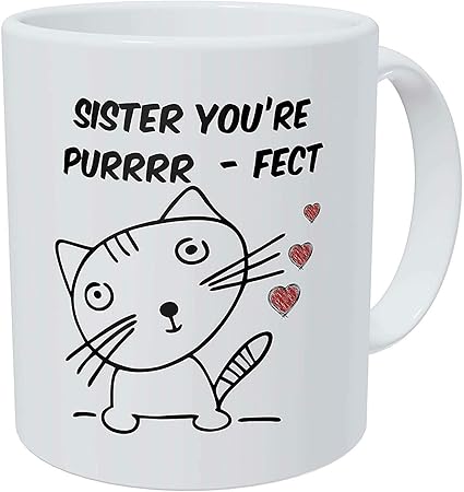 Amazon Co Jp シスターあなたはpurrrrセラミック面白いかわいいカップギフトマグです マグマグコーヒーマグマグ英語 アルファベットマママグコーヒーマグギフトかわいいセラミック耐熱カップセラミックティーカップ300ml ホーム キッチン