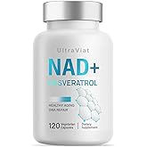 UltraViat NAD+ Supplement 1000mg, Premium NAD+ & Resveratrol Complex for Energy & Anti Aging - 120 Capsules