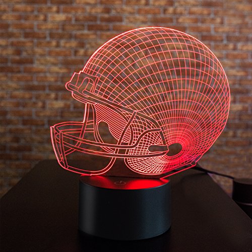Football Helmet Night Lights for Kids 3D Lamp Wiscky 7 LED Colors Changing Touch Table Desk Lamps Decorative Lighting Pretty Cool Toys Gifts Birthday Holiday Xmas for Baby Nursery Toddler Friends