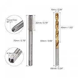 uxcell M7 x 1 Straight Flute Thread Tap and 6.0mm