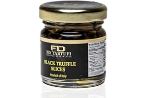 FD FD TARTUFI TRUFFLE SPECIALTIES FD TARTUFI Black Truffle Slices 30g (1.05oz) - (Tuber Aestivum) Gourmet Food | Condiments | non gmo | Made in Italy | Mushrooms | Truffles | Kosher | Olive Oil