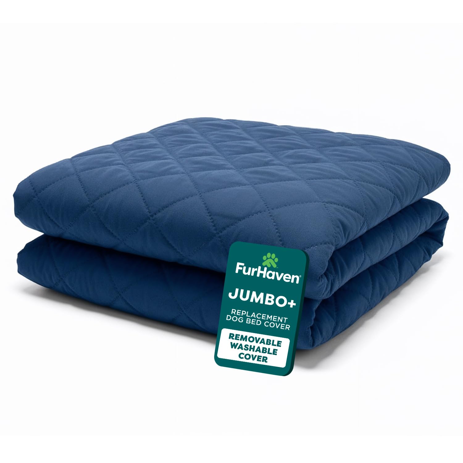 FurHaven Replacement Dog Bed Cover Quilted Sofa-Style, Machine Washable - Navy, Jumbo Plus (XX-Large)