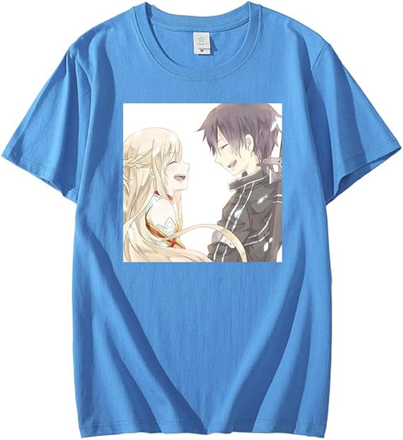 Amazon アニメ ソードアート オンライン Tシャツ 男女兼用 3d プリント コットン 半袖 Tee キリト そして アスナ 1つの色 Tシャツ カットソー 通販