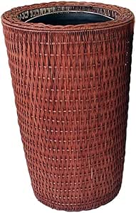 FGHCHMY Bote de Basura de Mimbre de bambú, Cesto de presión con Cubo