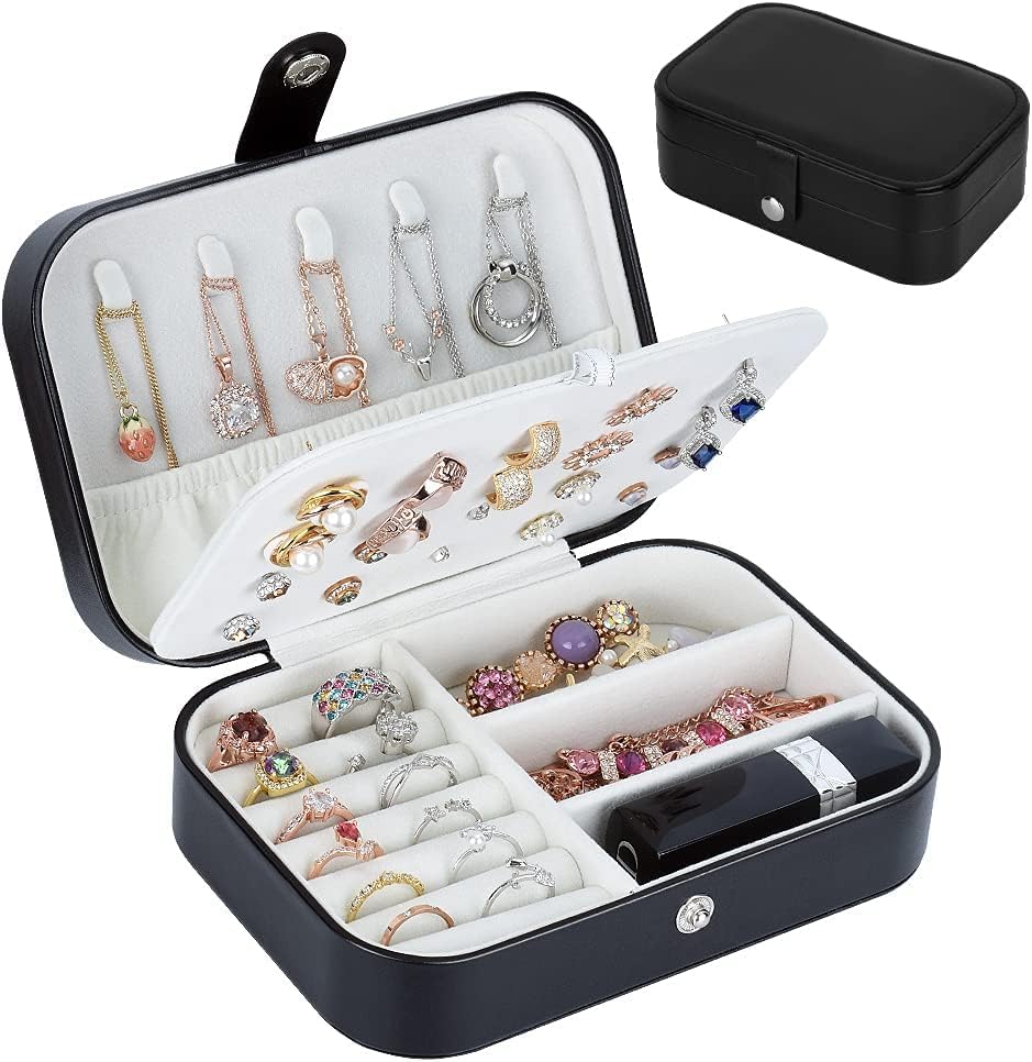homchen Travel Jewellery Organiser Bag, Jewelry Storage Box Case for Bracelet, Earrings, Rings, Necklace