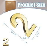 Acehome 3 Inch Front Door Numbers 3D Self Adhesive Gold (2) Chrome Silver view 2