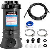 XtremepowerUS Automatic Chlorinator Feeder for Above Ground Pools &amp; In-Ground Swimming Pools Off-Line Chlorine Tablets Bromine Dispenser Holds 9LBS Includes Installation Kit