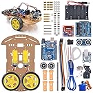 VKmaker New Avoidance tracking Motor Smart Robot Car Chassis Kit Speed Encoder Battery Box 2WD Ultrasonic module with tutorial CD