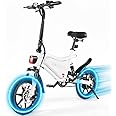 ANCHEER Folding Electric Bike for Adults, 20MPH Ebike, Velo Electrique Adulte, 20-50 Miles Ebikes for Adults, 14" Foldable El