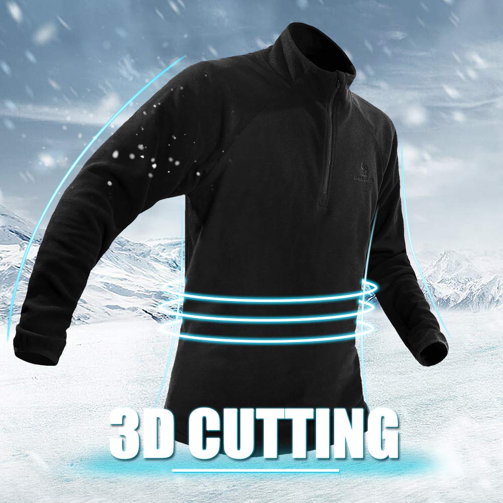 CAMEL CROWN Men\'s Fleece Jacket,Half-Zip Pullover Lightweight Soft Sweater for Fall and Winter