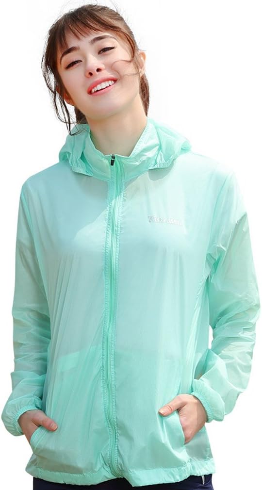 FMDD Womens Sun Protection Clothing,Lightweight Waterproof Hooded Outwear Windbreaker Jacket Raincoat Breathable UV Protect Skin Coat