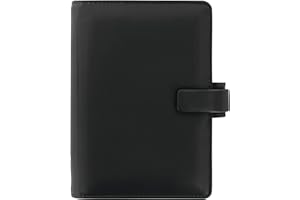 Filofax Metropol Organizer, Personal Size, Black - Leather-Look, Six Rings, Week-to-View Insert, Multilingual (C026902)