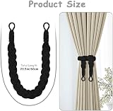 HOTUT Natural Cotton Rope Curtain Tiebacks 2 Pack Boho Style Black view 2