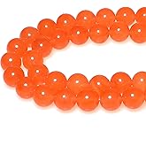 MJDCB Stone Beads 4mm 85pcs Round Orange Red Jade Loose Gemstone Bead Charms for Jewelry Making Bracelet Necklace Earring Pendant