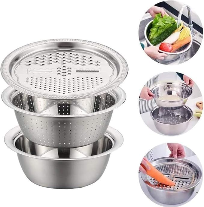 KKPLZZ Colander with Bowl, Stainless Steel Colander Strainer and