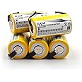 YUTSUJO (5-Pack) Sub C 1.2V 2000mAh Ni-CD SC Rechargeable Battery for Power Tools (with Tabs)