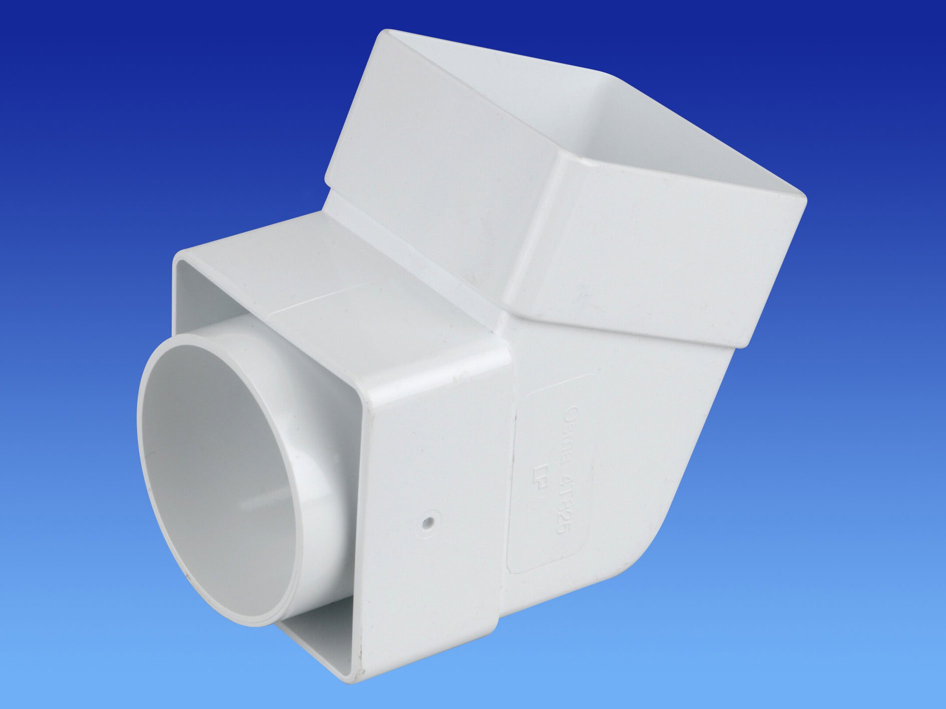 Wavin OSMA 4T825 White Offset Bend/Elbow - Socket for 61mm Square downpipes — image 1