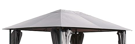 QUICK STAR Ersatzdach für Garten Pavillon 3x4m Grau Antik Pavillondach Ersatzbezug