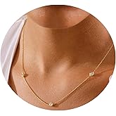Pencros Gold Dainty Choker Necklace for Women,14K Gold Plated Station Necklace Womens CZ Chain Trendy Layering Necklaces Minimalist Simple Jewelry Gift