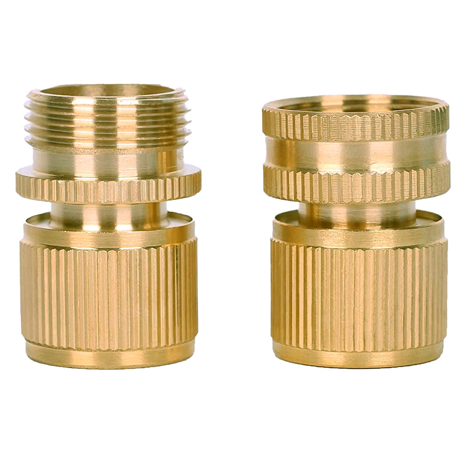 ZhiheHui Brass Garden Hose Fittings 3/4" Male and 3/4" Female Car Wash Pipe Fittings Brass Quick Couplings Garden Irrigation Accessories Faucet Quick Connect Fittings