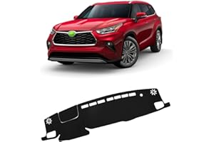 FIILINES Dash Cover Fit for Toyota Highlander 2020 2021 2022 2023 (Fit with or Without Display) Dashboard Mat Cover Sunshade Nonslip Mesh Protector No Glare