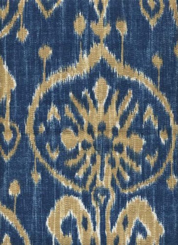 Ikat Fabric By The Yard 54 P Kaufmann Turkestan Indigo Blue