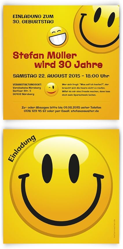 Biglietti D Invito Compleanno 60 Pezzi Smiley Giallo Sorriso Divertente Grafica Spiritoso Amazon It Cancelleria E Prodotti Per Ufficio
