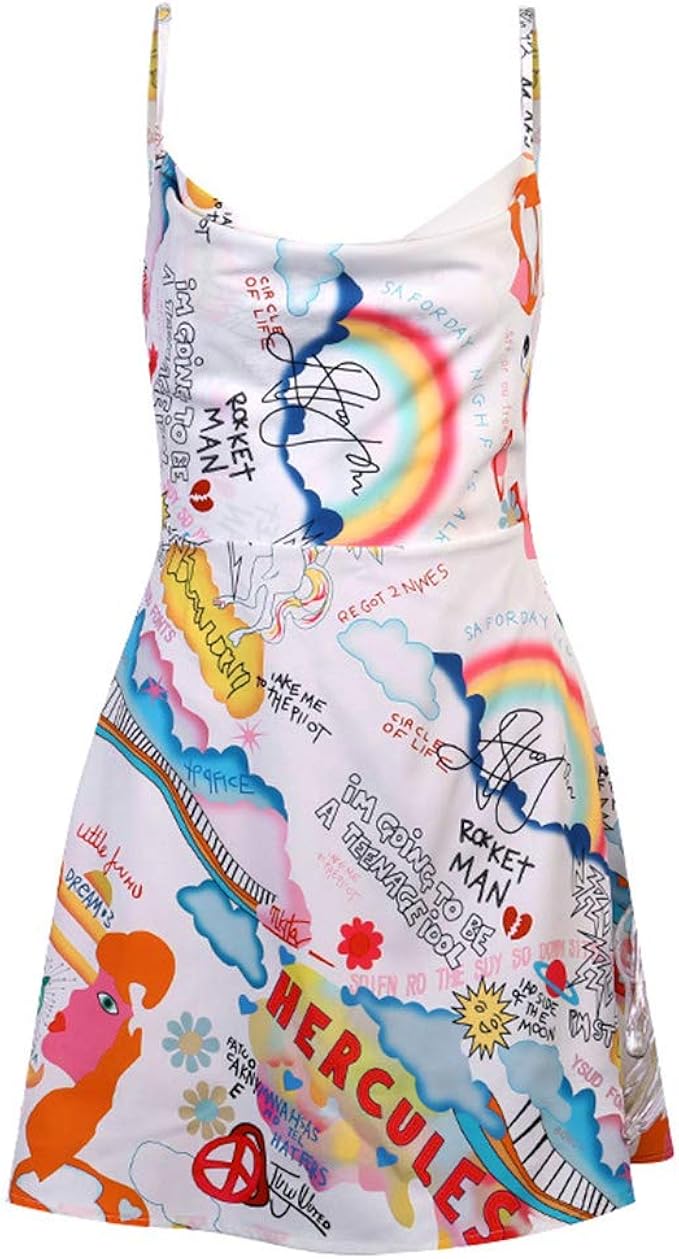 Kcibyvx Damen-Kleid, ärmellos, hohe Taille, sexy, rückenfrei, Midi