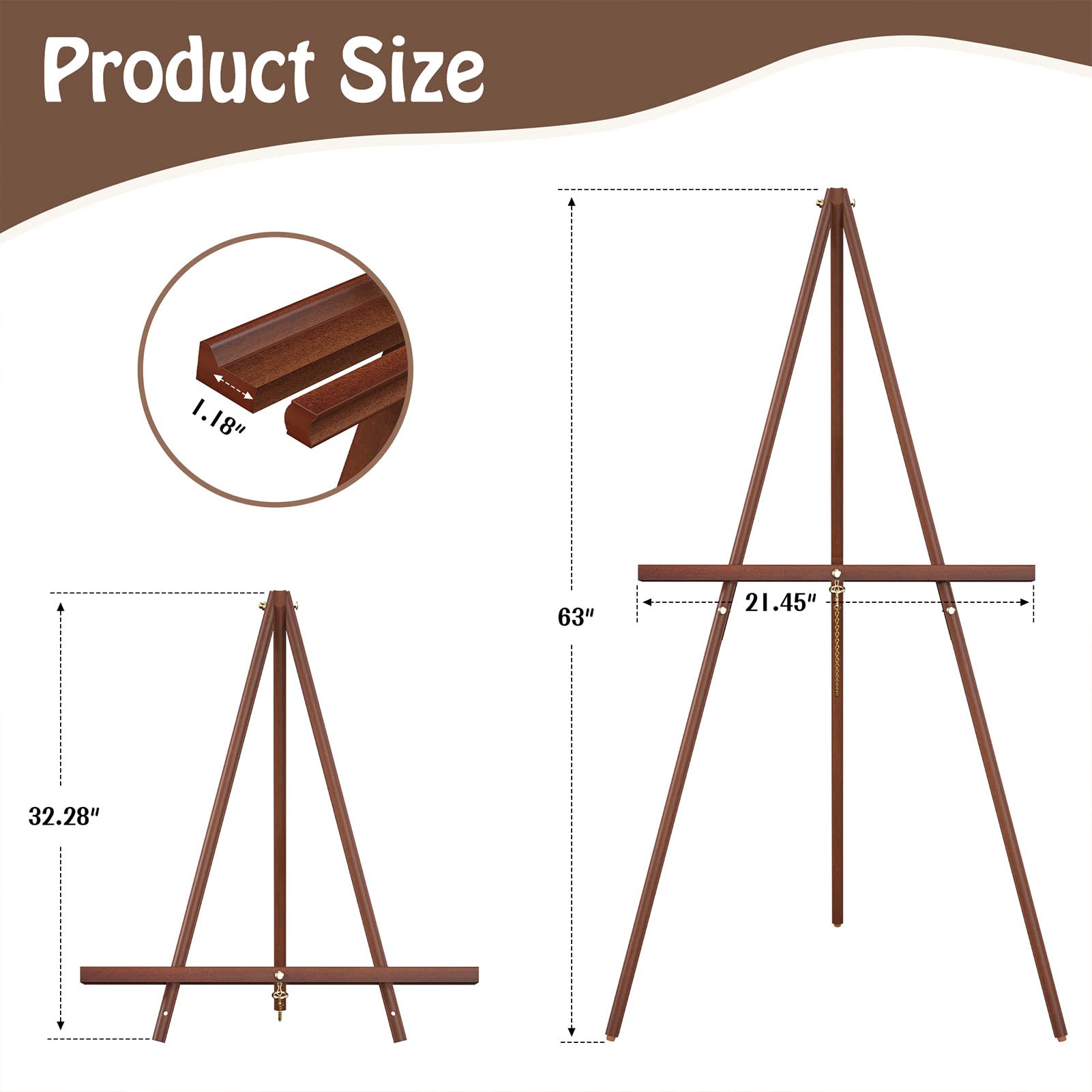 XvmeiMym Wooden Art Easel Stand - 63