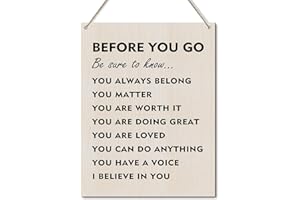 HAIPINO Before You go be Sure to Know Wooden Wall Art for Mental Health Wall Art Door Hanging Signs for Mental Health Decor Wood Hanging Plaque Signs for Therapist Psychology Gifts Motivational Gifts - Y360