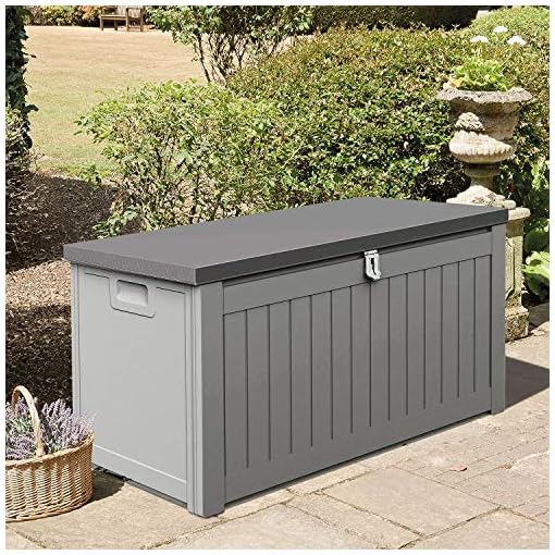 SunTime Ontario 190L Outdoor Plastic Storage Boxes With Lids - ASTONSHEDSUK