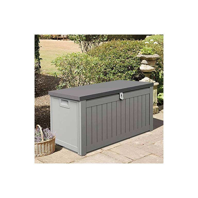 SunTime Ontario 190L Outdoor Plastic Storage Boxes With Lids - ASTONSHEDSUK