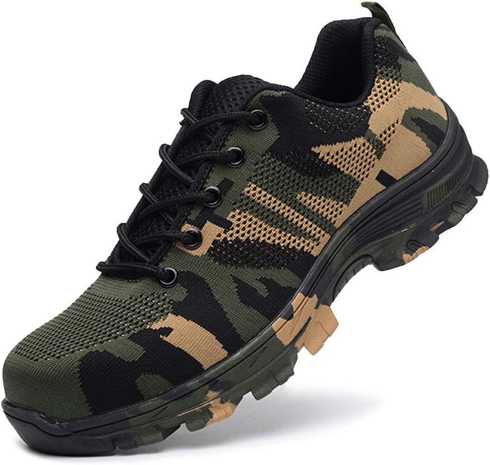 Gainow Safety Shoes๏ผSteel Toe Work Shoes Puncture Proof, Mens Womens Protection Industrial Sneaker, Outdoor Casual Breathable Footwear