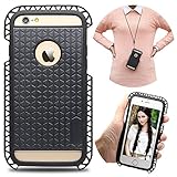 iPhone 6s Plus Case, ApopTech Carrying Case iPhone 6s Plus Bumper Cover TPU Case & Long Strap Neck Lanyard Shell Portable Shockproof Protective Armor for Apple iPhone 6/6s Plus 5.5 Inch (Black)