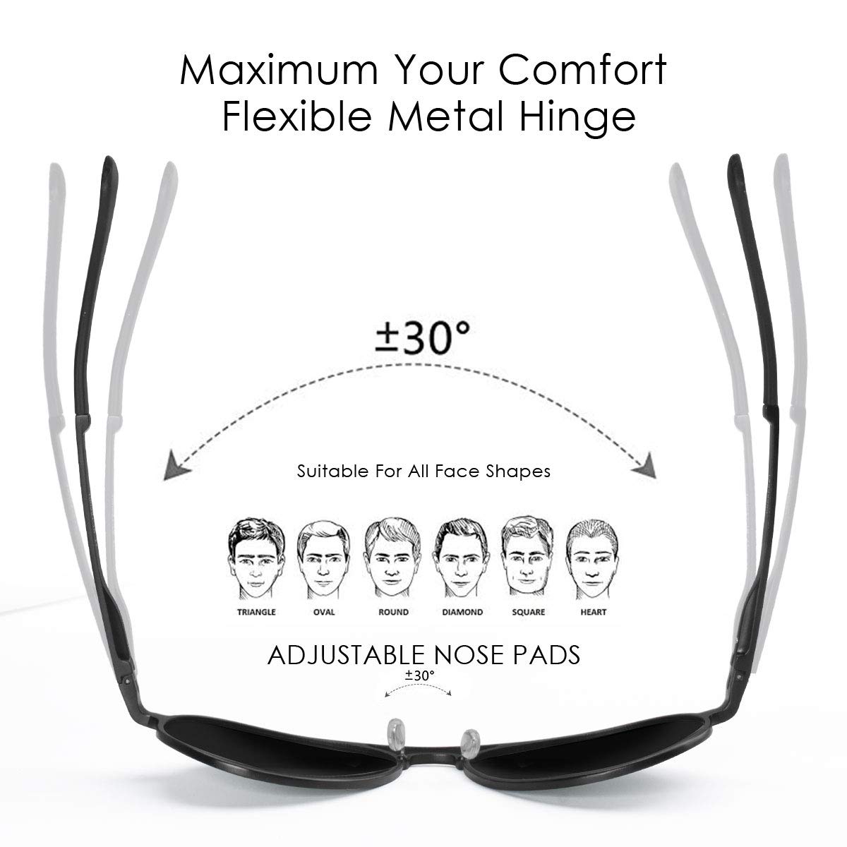 CHEREEKI Gafas de sol Hombre polarizadas, Gafas de Sol Aviador Hombres Mujeres Protección UV400 para Conducción Verano Deportes Moda Gafas de sol (Oscuro-Gris)