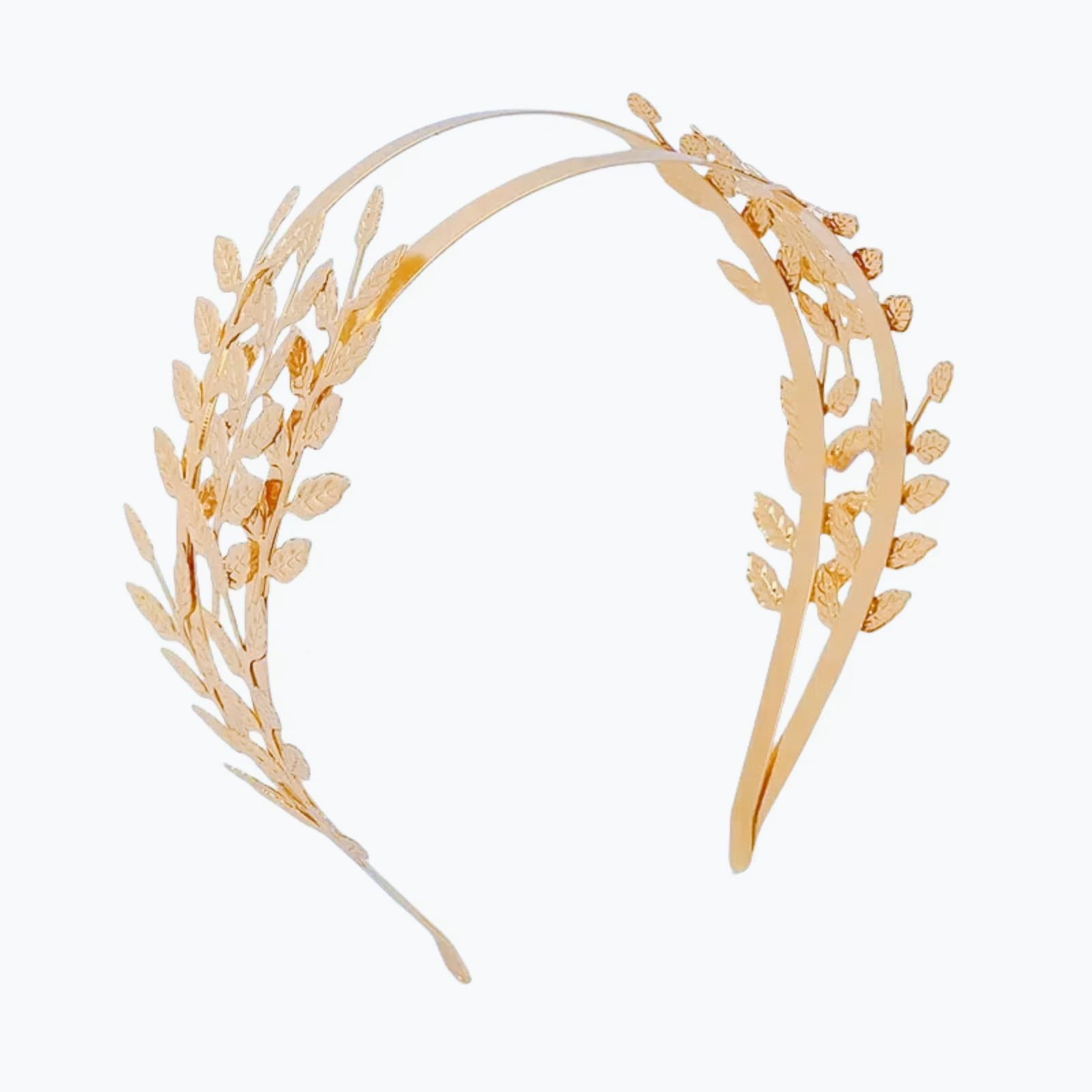KIPETTO Greek Roman Goddess Gold Leaf Crown Bridal Wedding Headband