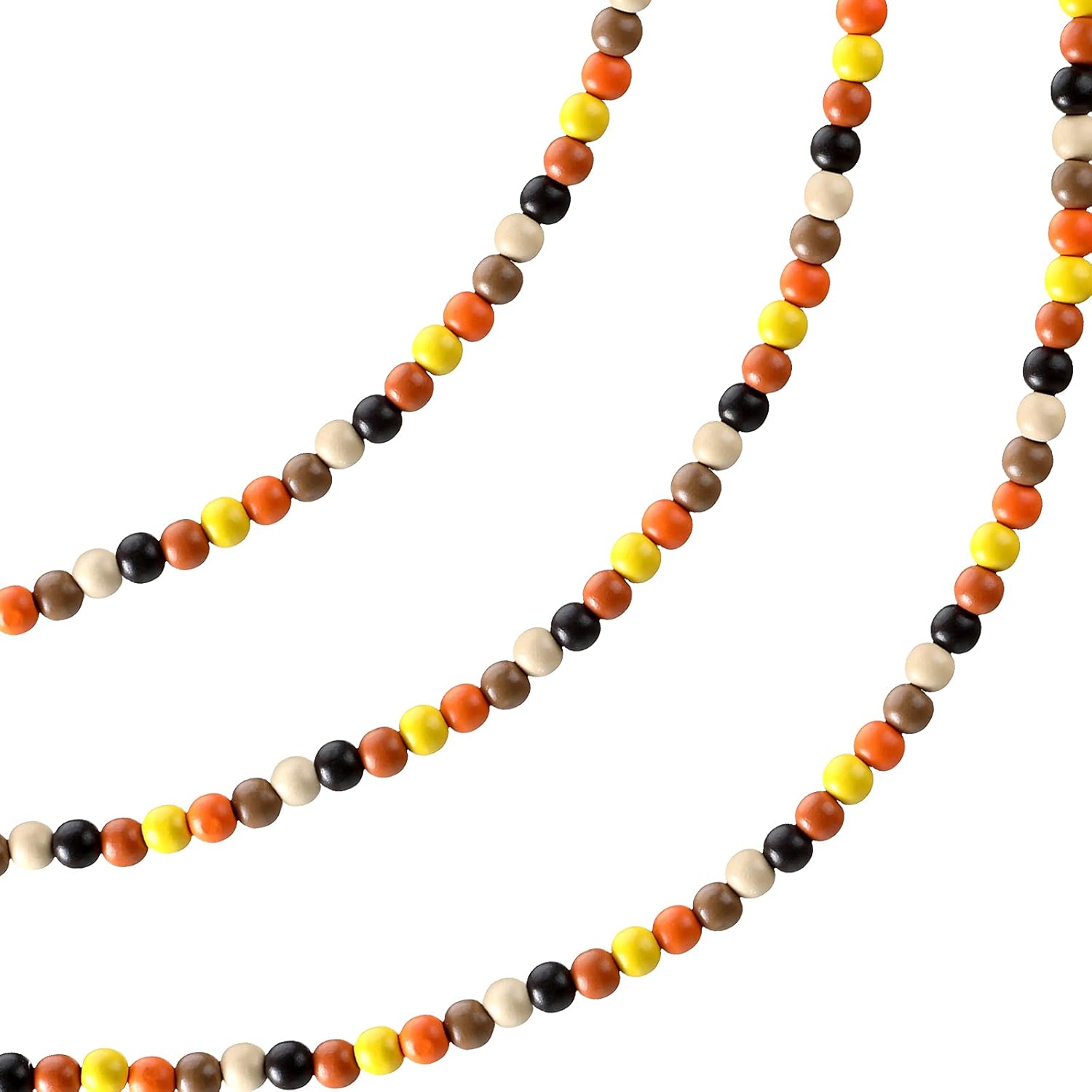 Wreaths, Garlands & Swags - Christmas Wooden Bead Garland Christmas Wood Bead Garland Fall Candy Cane Decoration Farmhouse Bead Decoration for Holiday Party Decoration, 16 Feet (Mix Orange, Black and White)